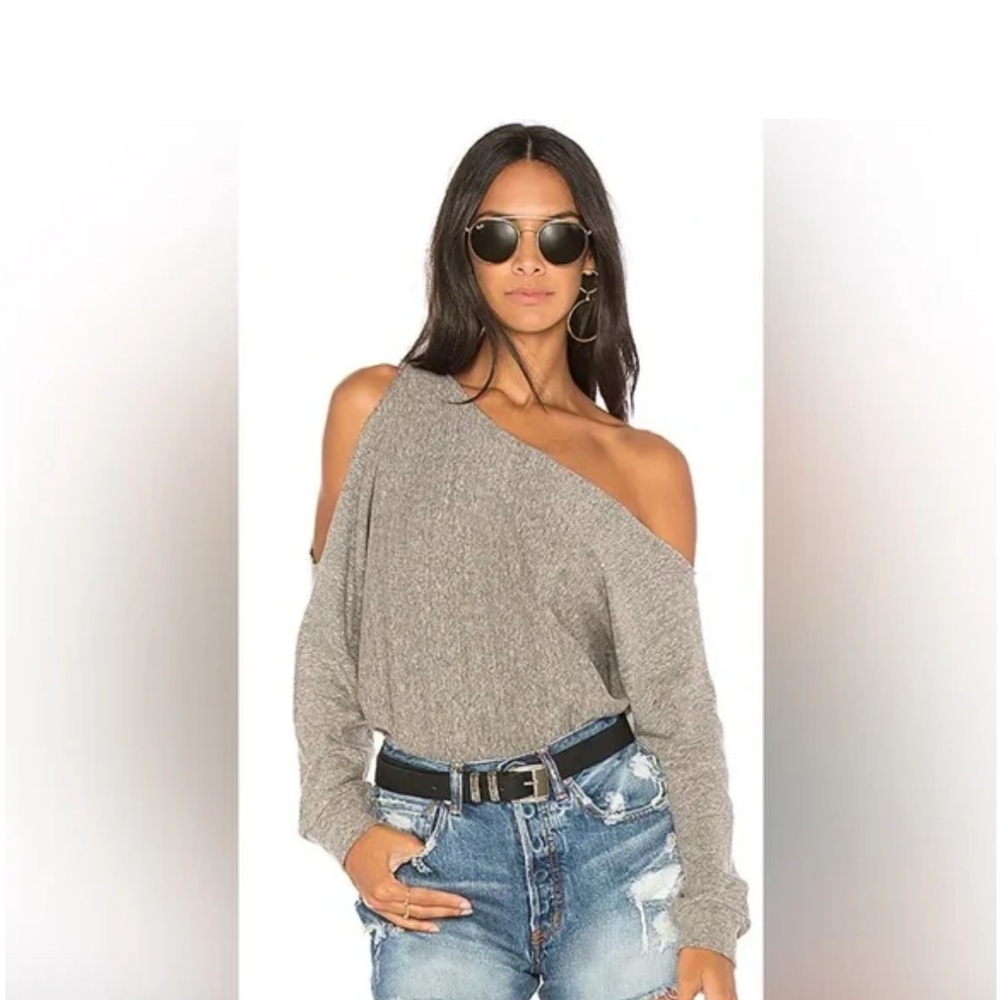 NWT LANSTON Gray Off-the-Shoulder